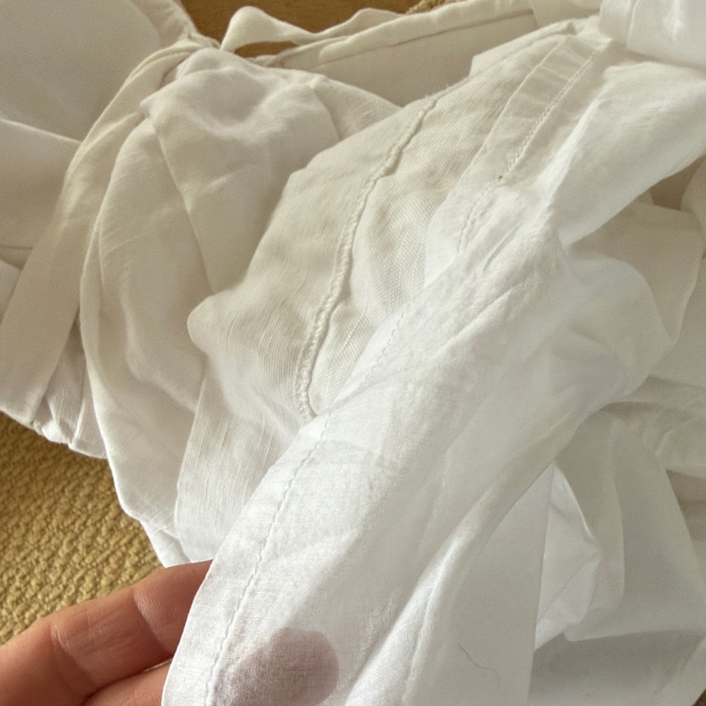 Milly White Linen tencel Button-Up Shirt Dress - Picture 8 of 9